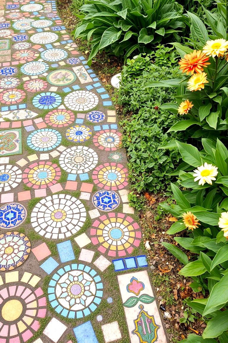 Artistic Mosaic Details - 24 Mediterranean Garden Ideas