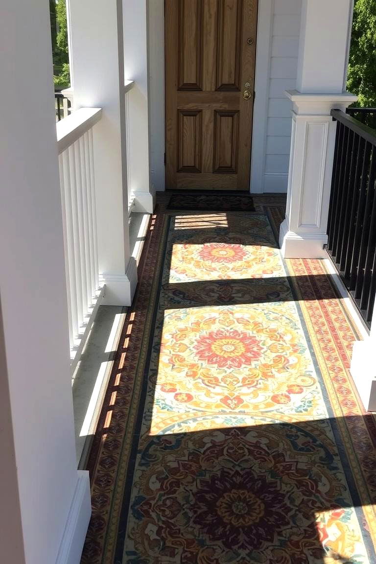 Artistic Mosaic Floor - 24 Small Porch Ideas