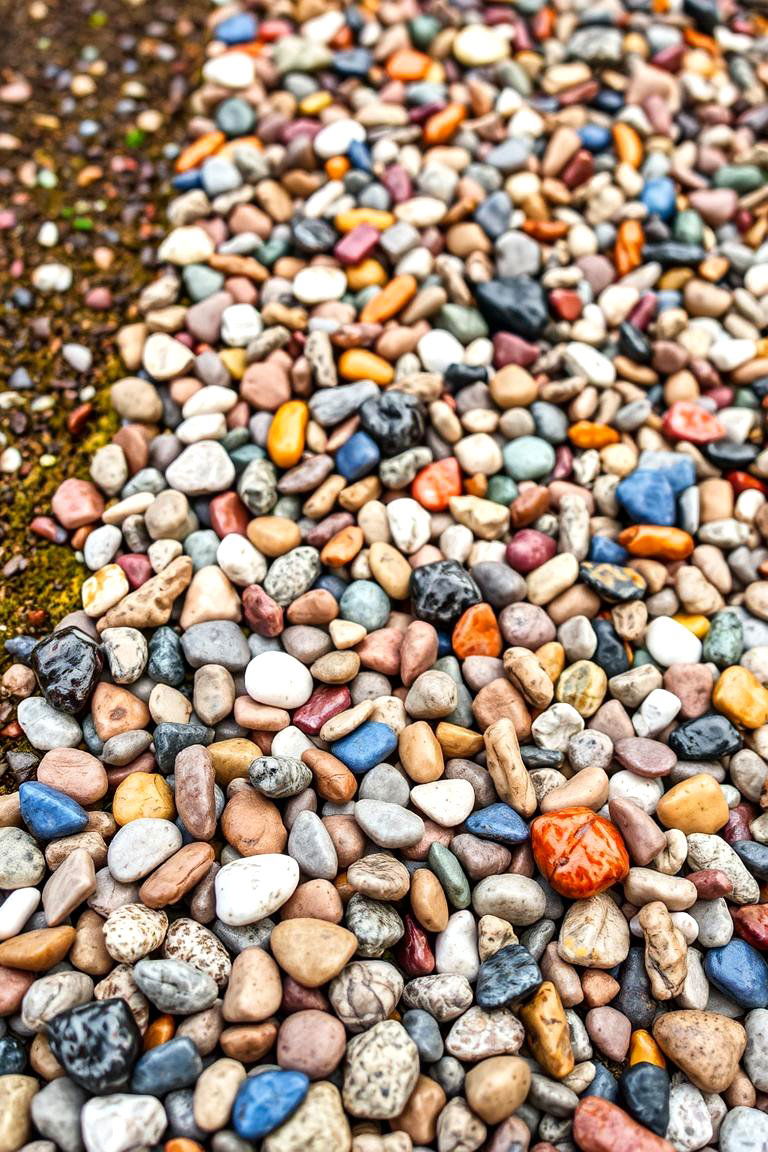 Artistic Mosaic Gravel Border - 24 Gravel Driveway Edging Ideas