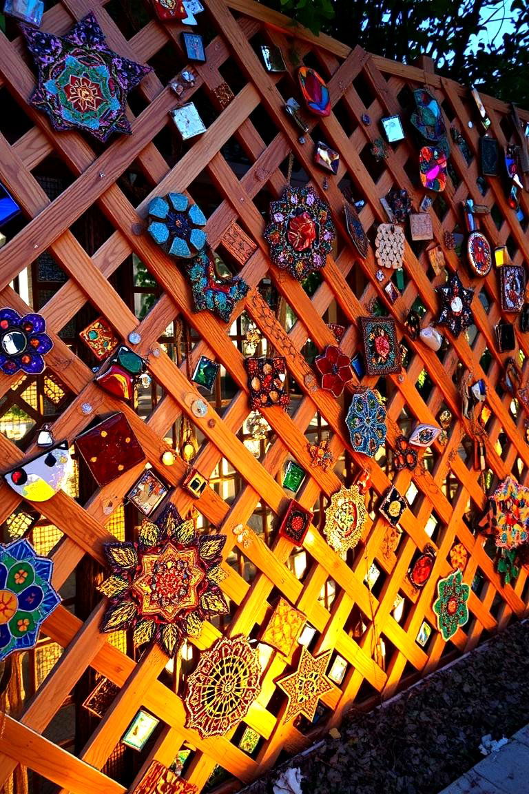 Artistic Mosaic Lattice Accents - 24 Lattice Fence Ideas