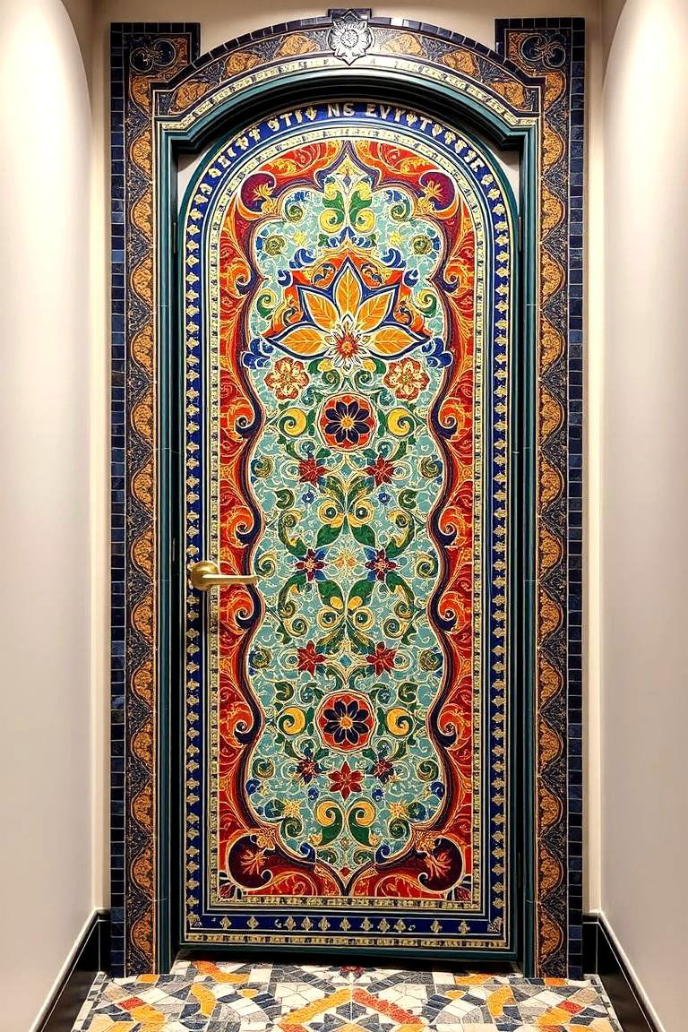 Artistic Mosaic Pattern Door - 24 Laundry Room Door Ideas