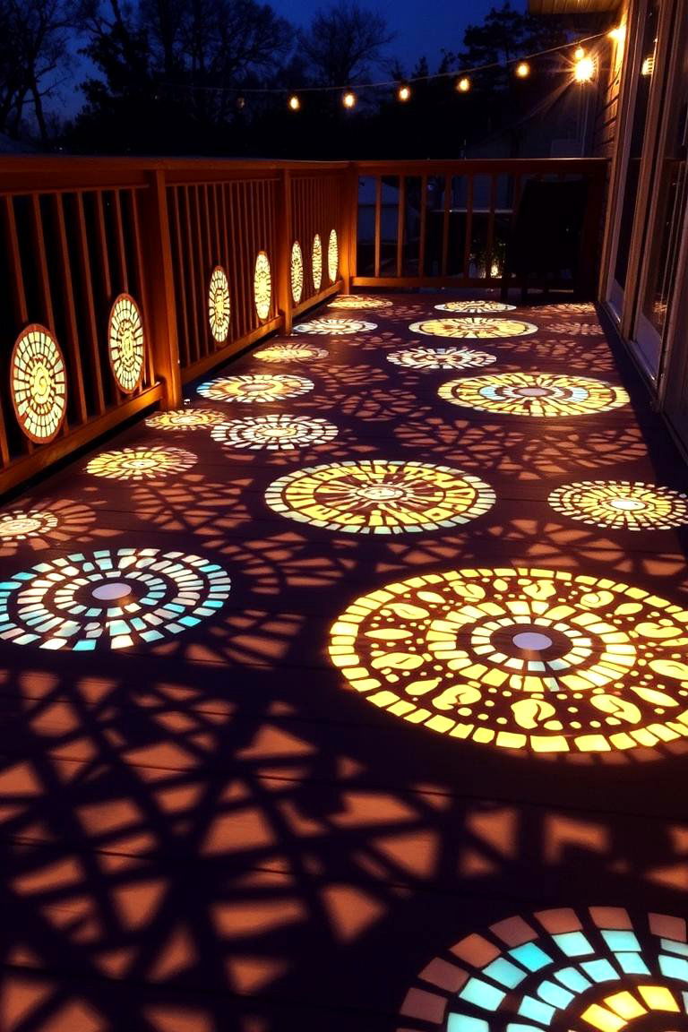Artistic Mosaic Patterned Lighting - 24 Deck Lighting Ideas