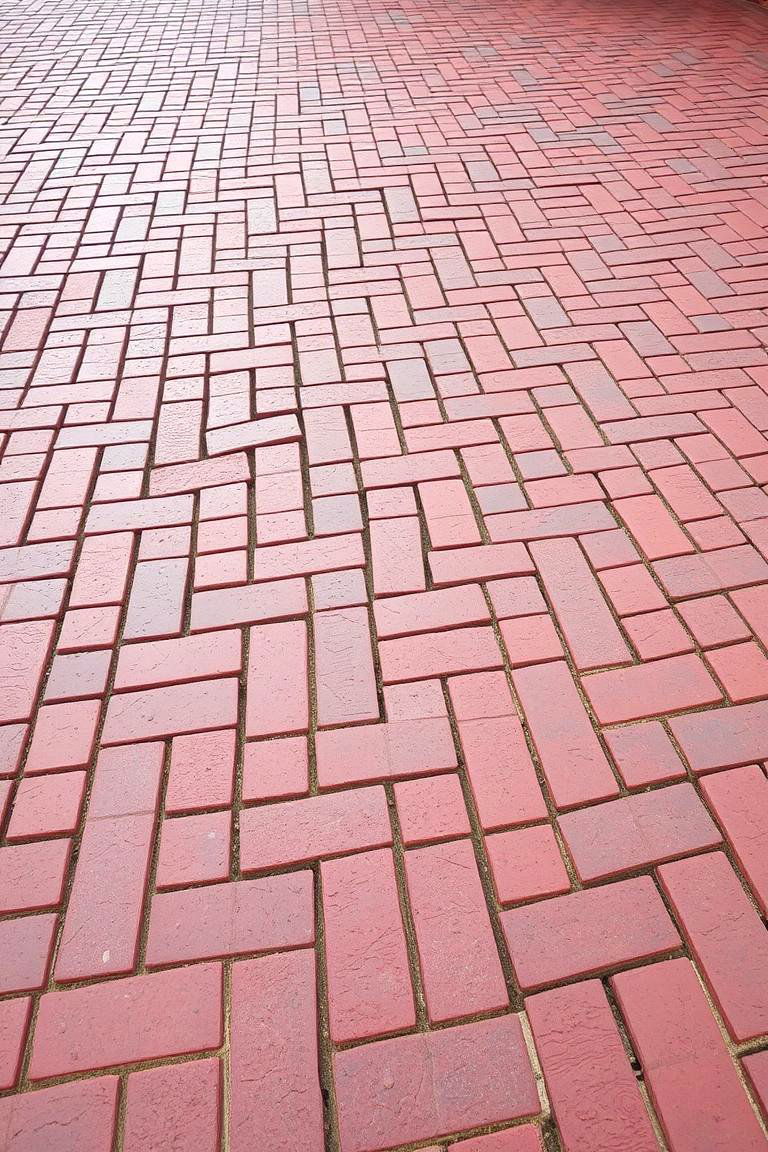 Artistic Mosaic Red Paver Pattern - 24 Red Paver Patio Ideas