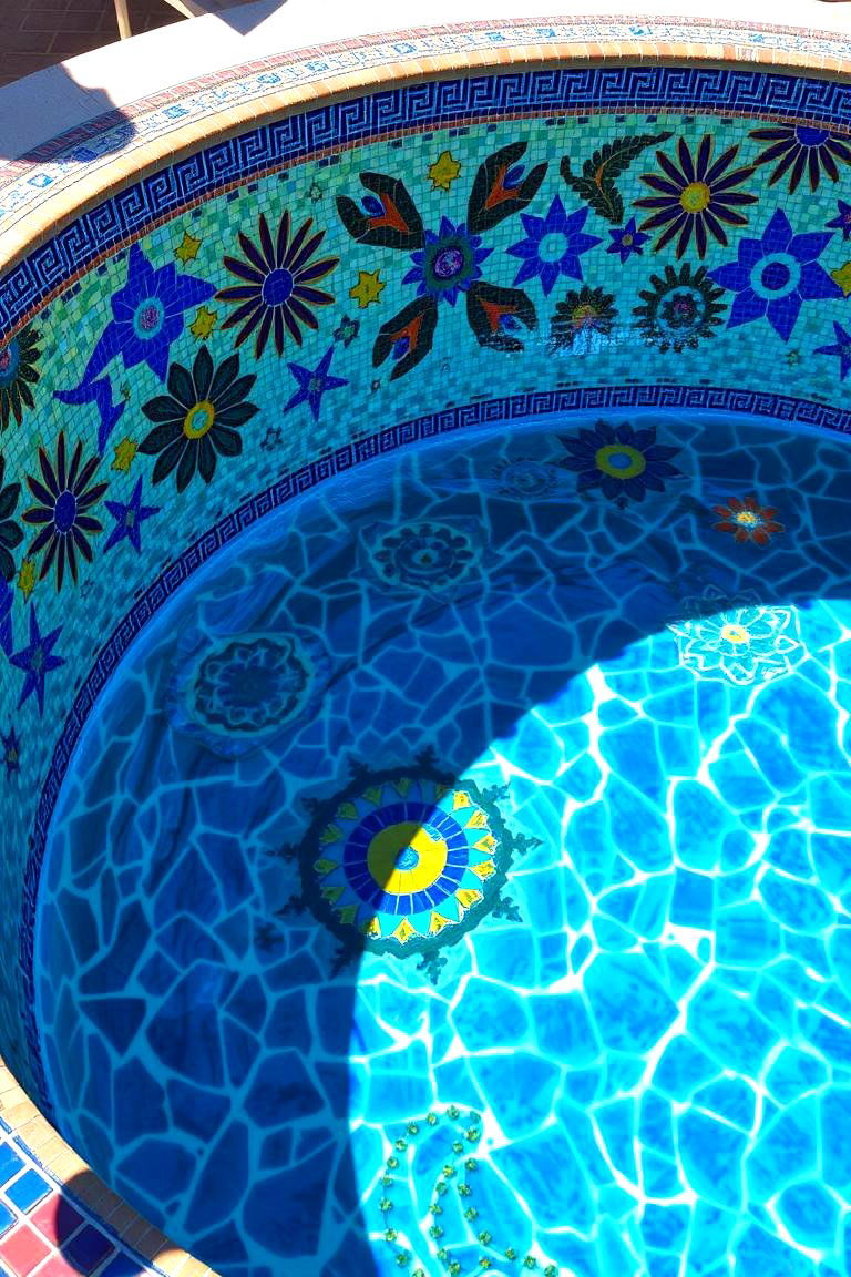 Artistic Mosaic Spool Pool - 24 Spool Pool Ideas