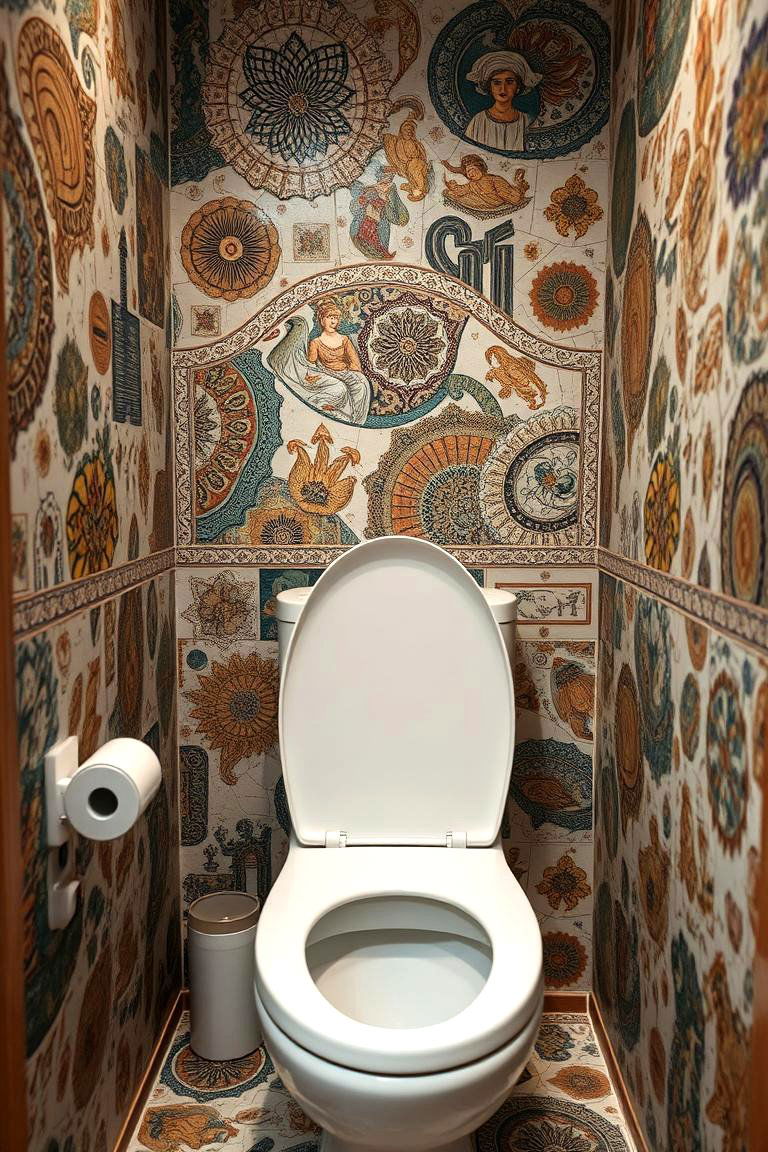 Artistic Mosaic Tile Designs - 24 Downstairs Toilet Ideas