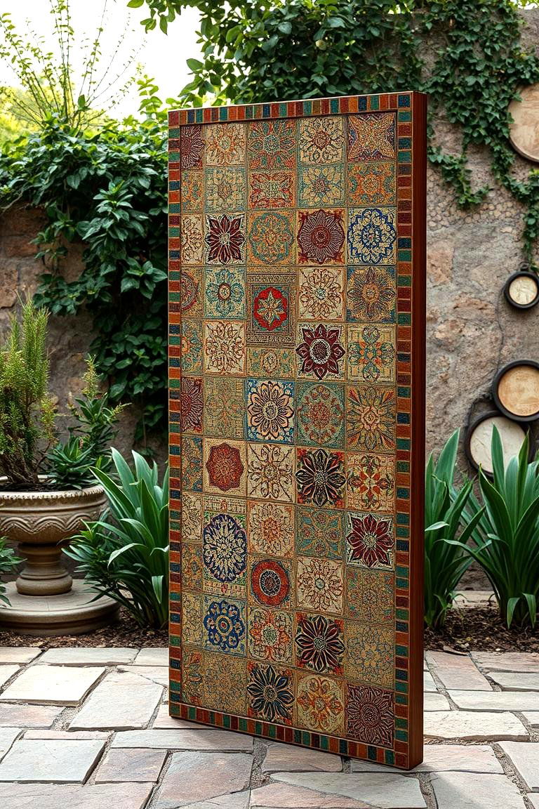 Artistic Mosaic Tile Divider - 24 Garden Divider Ideas