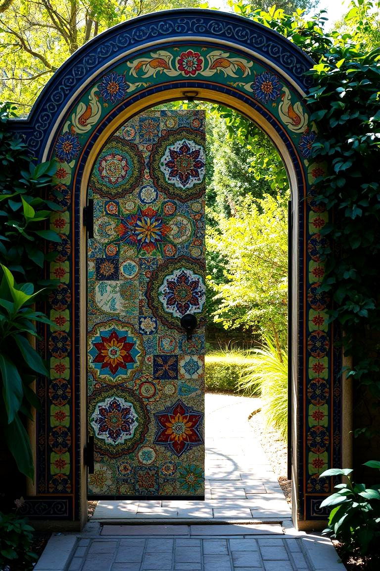Artistic Mosaic Tile Gate - 24 garden gate ideas