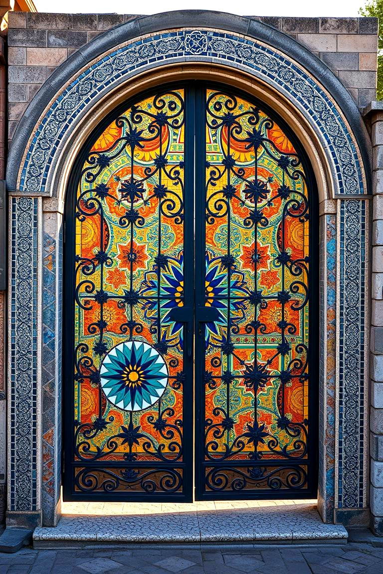 Artistic Mosaic Tile Gate - 24 Deck Gate Ideas