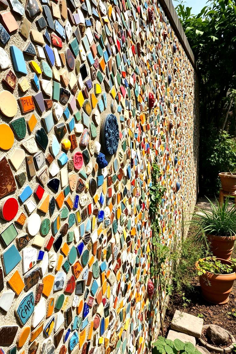 Artistic Mosaic Walls - 24 Boho Garden Ideas