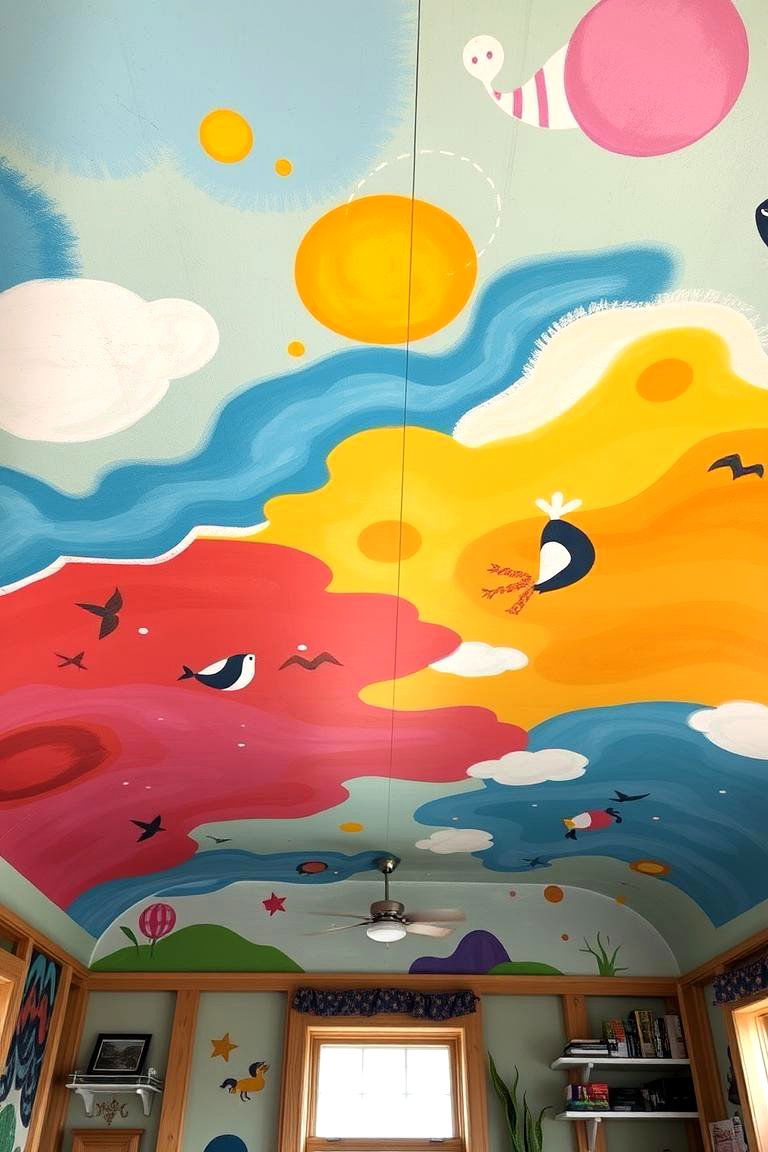 Artistic Mural Integration - 24 Shed Ceiling Ideas