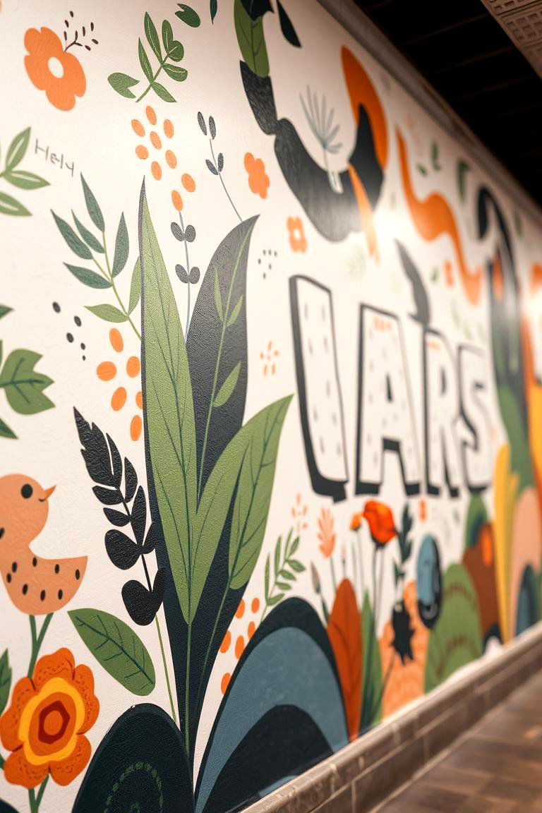 Artistic Mural Statement - 24 Boho Toddler Room Ideas
