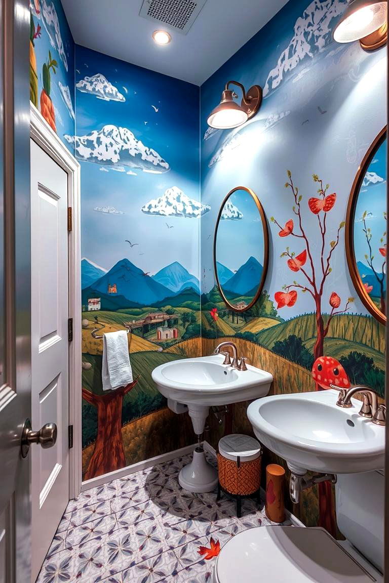 Artistic Mural Walls - 24 Restaurant Bathroom Ideas