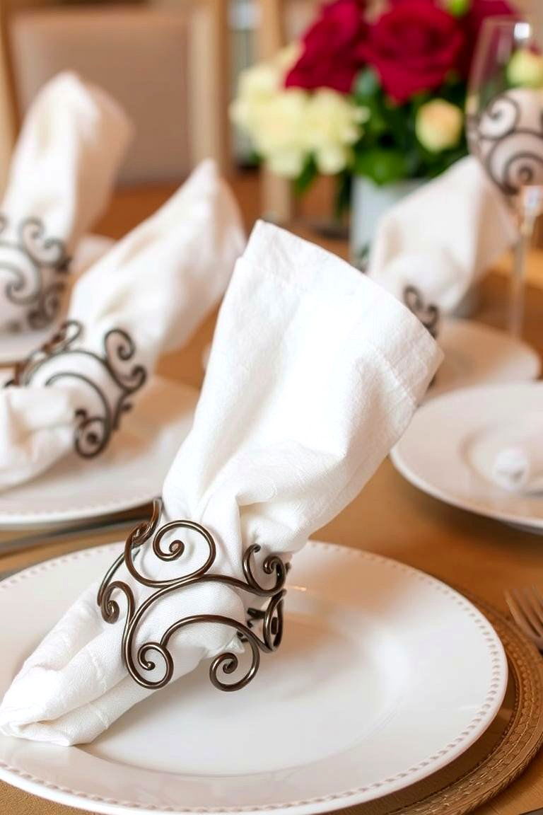Artistic Napkin Rings - 24 Dining Table Decor Ideas