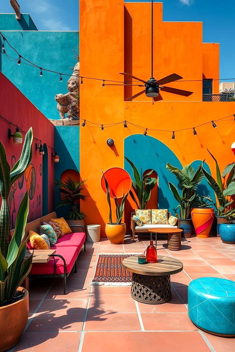 Artistic Outdoor Lounge - 24 Outdoor Living Room Ideas