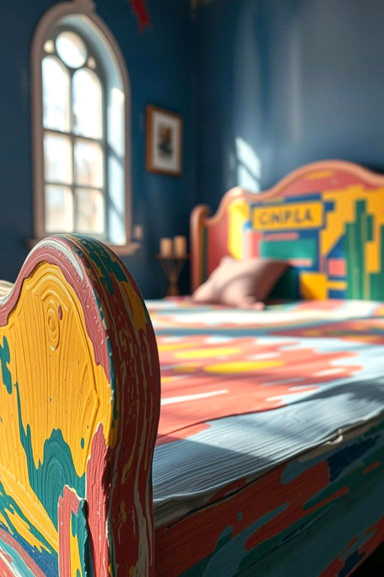 Artistic Painted Bed - 24 Unique Bed Design Ideas