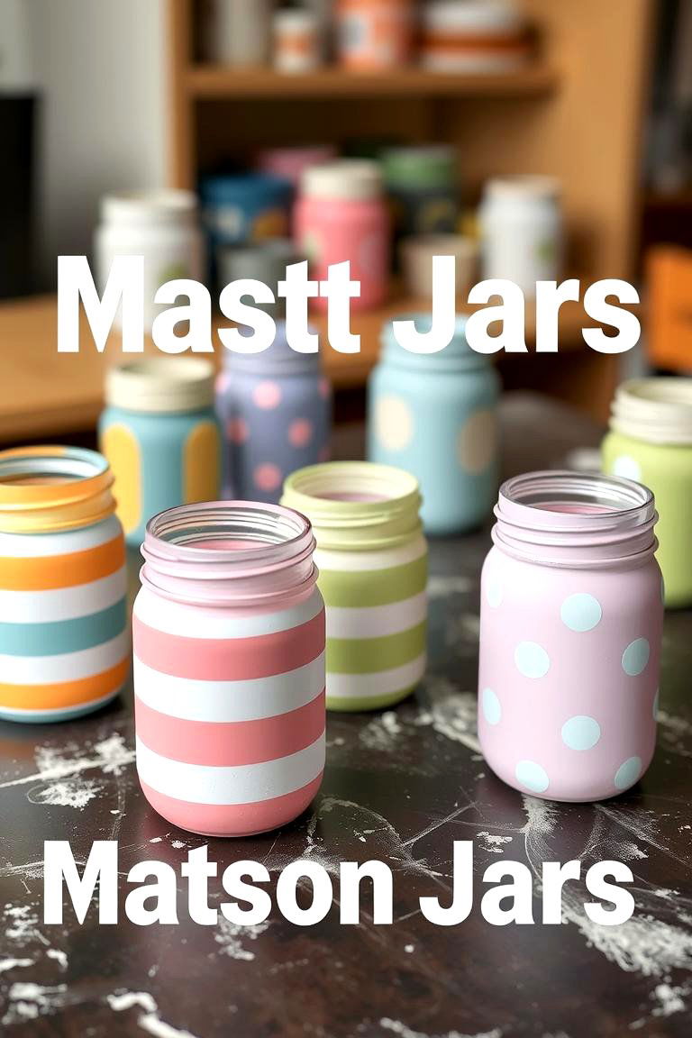 Artistic Painted Mason Jar Designs - 24 Mason Jar Centerpiece Ideas