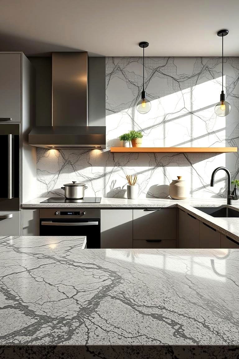 Artistic Patterned Microcement Surfaces - 24 Microcement Kitchen Ideas
