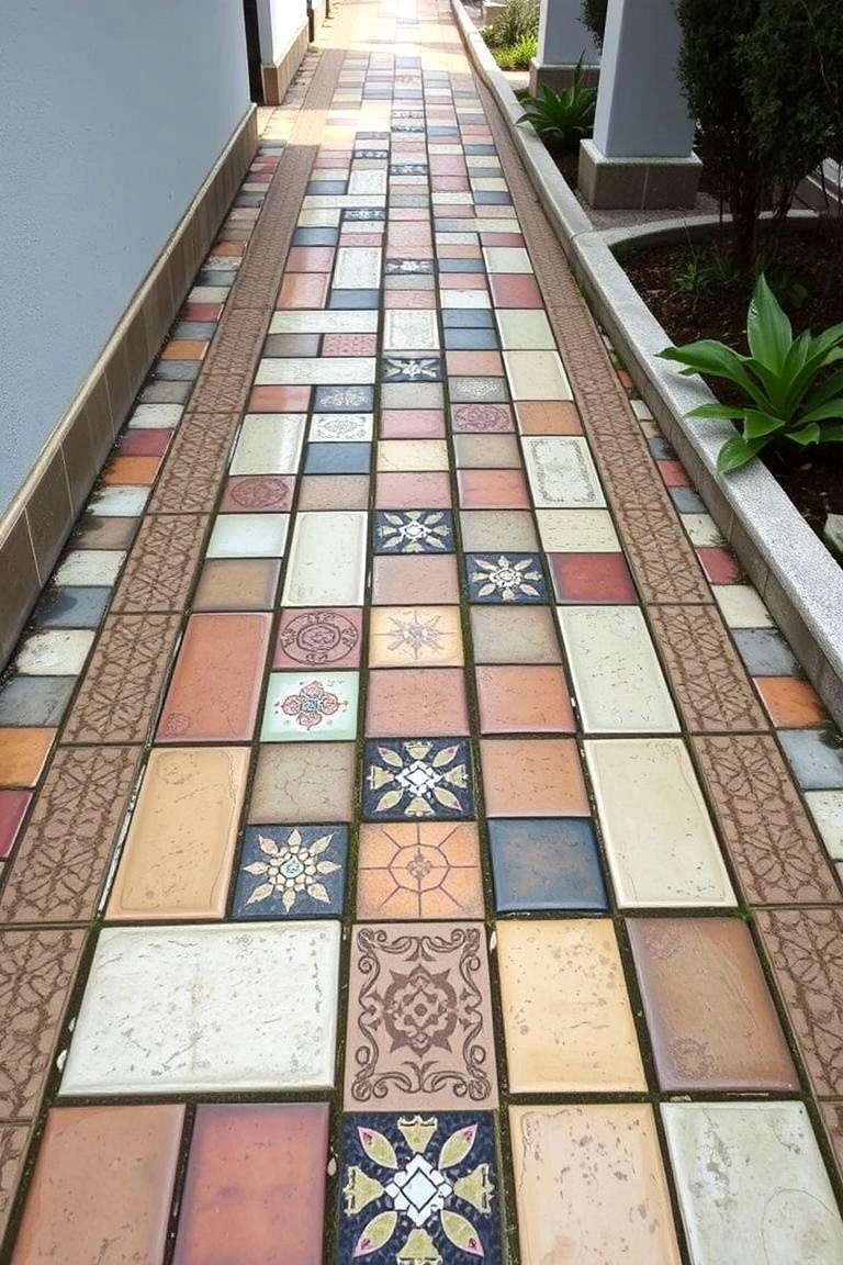 Artistic Patterned Walkway - 24 Front Walkway Ideas