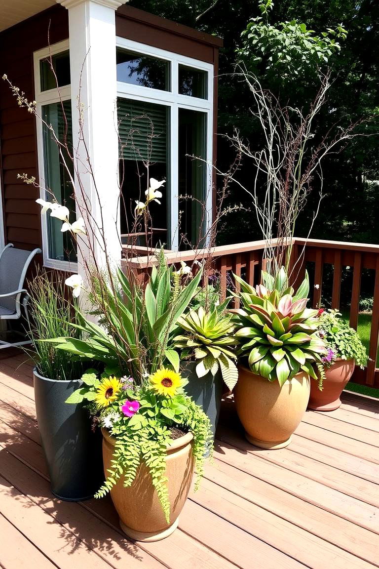 Artistic Plant Arrangements - 24 Deck Decorating Ideas With Plant