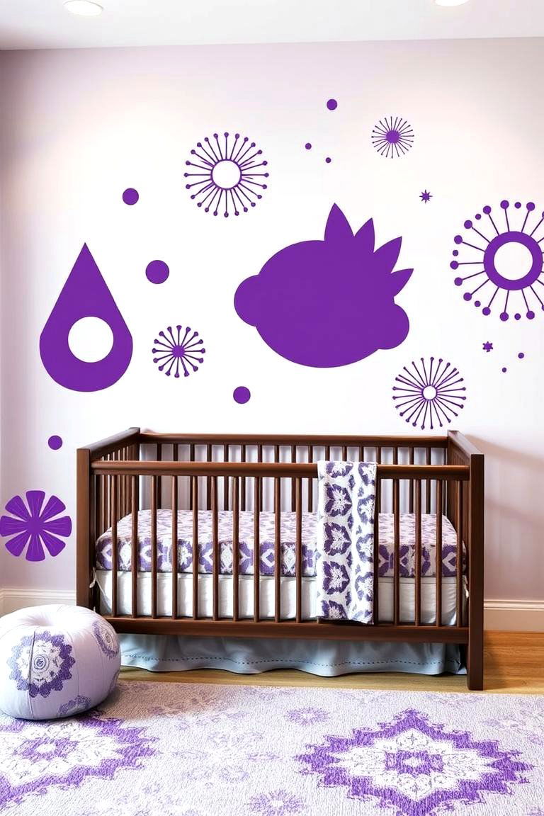 Artistic Purple Wall Decals - 24 Purple Nursery Ideas