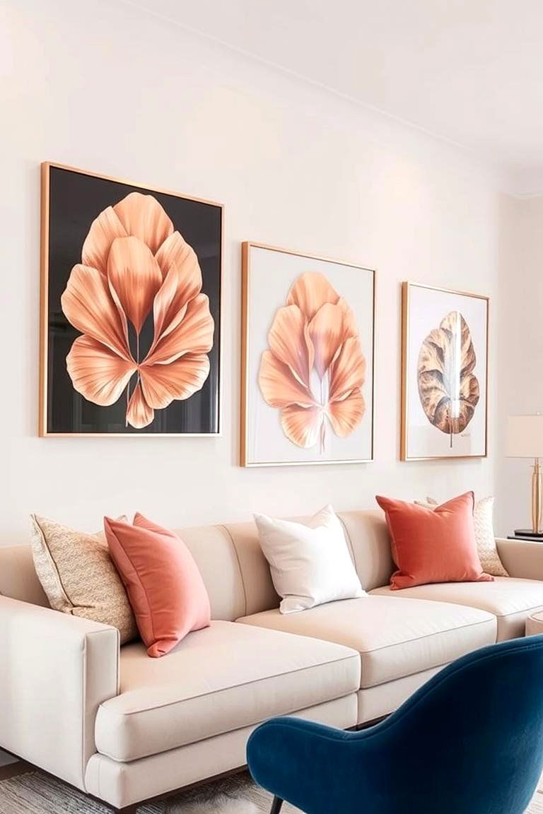 Artistic Rose Gold Inspired Art Pieces - 24 Rose Gold Bedroom Ideas
