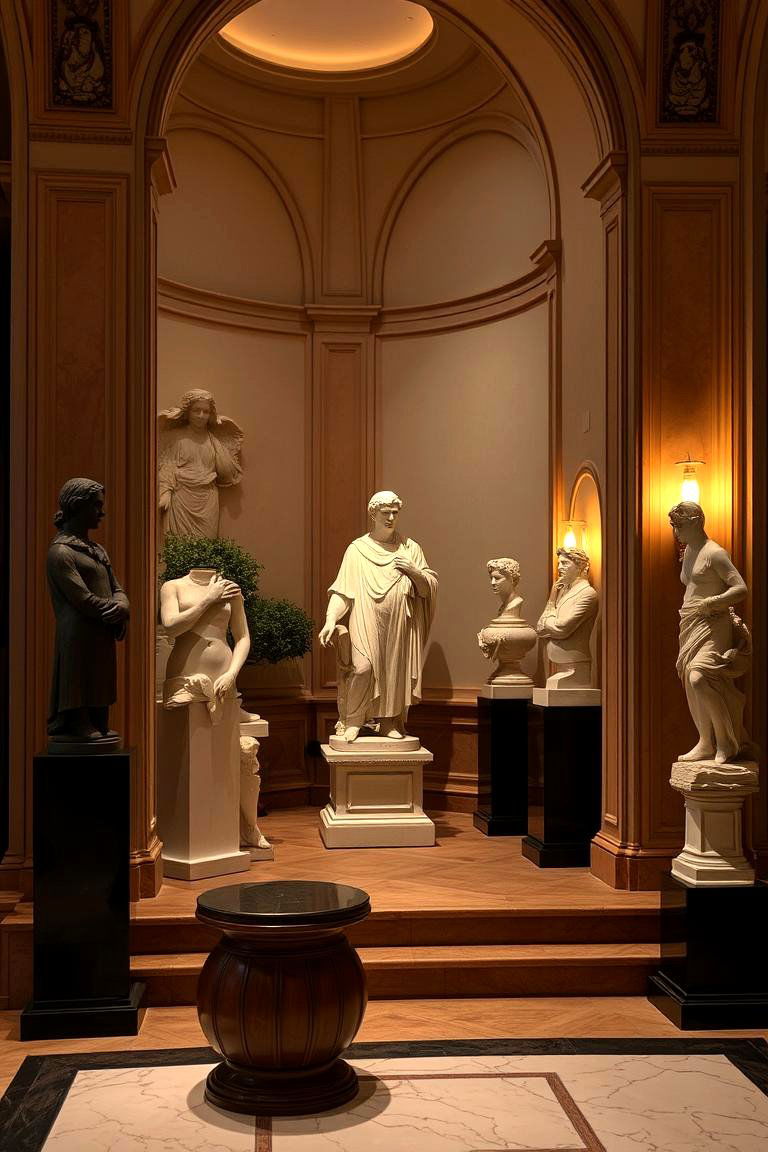 Artistic Sculptural Elements - 24 Royal Living Room Design Ideas