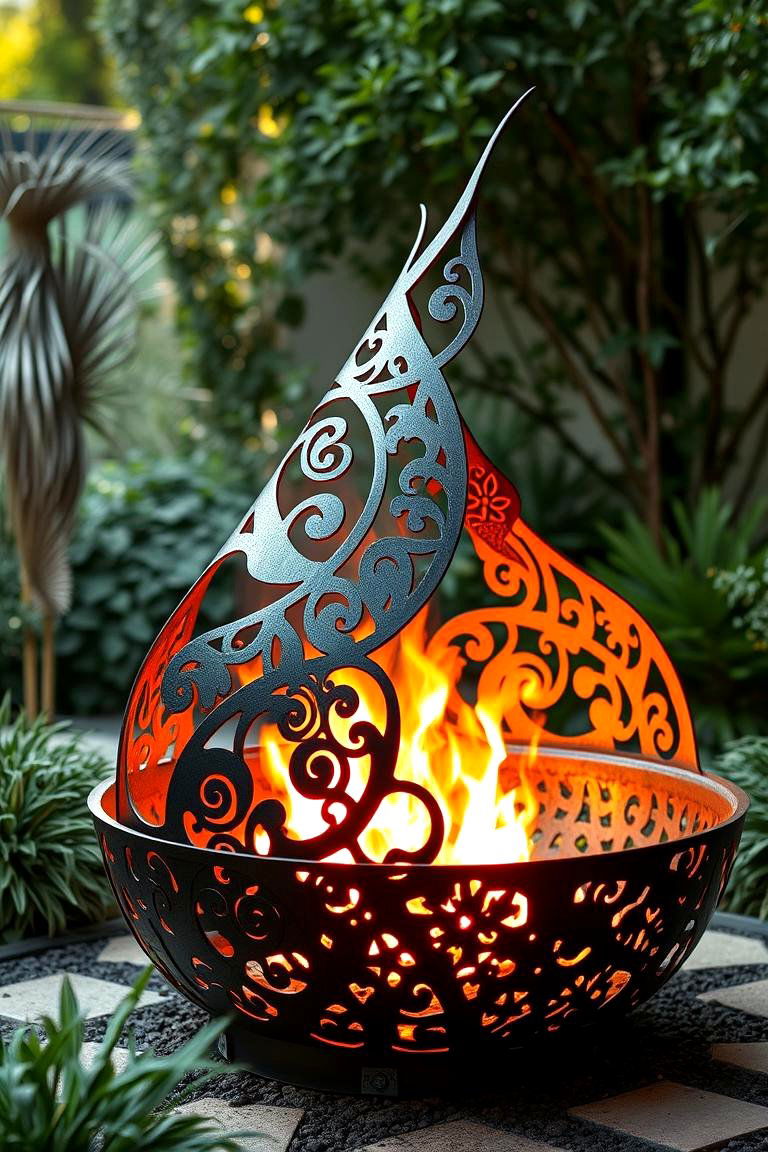 Artistic Sculptural Metal Fire Pit - 24 Metal Fire Pit Ideas