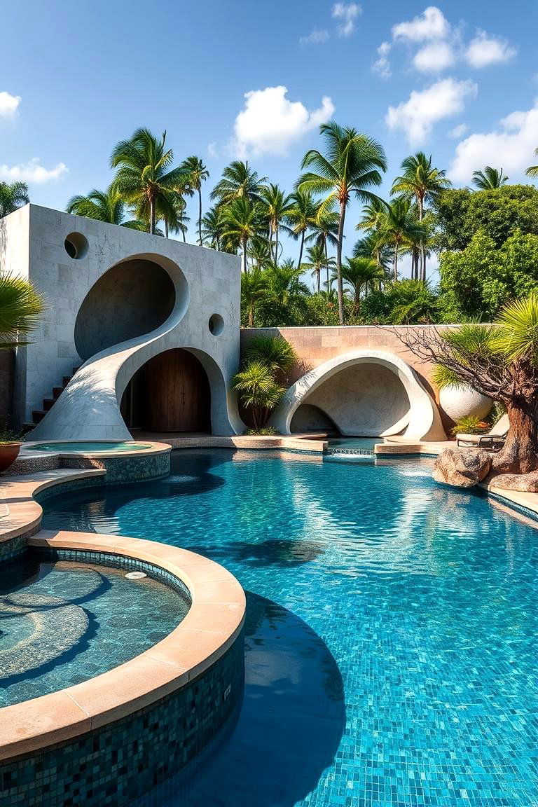 Artistic Sculptural Pool - 24 Small Inground Pool Ideas