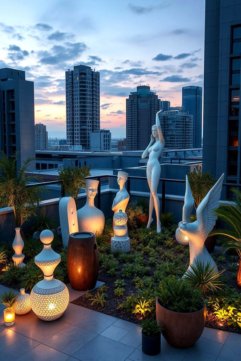 Artistic Sculpture Garden - 24 Residential Rooftop Design Ideas