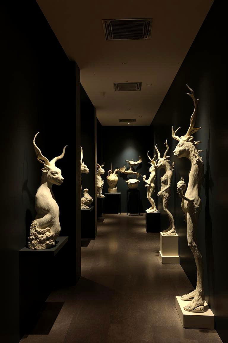 Artistic Sculptures - 24 Black Hallway Ideas