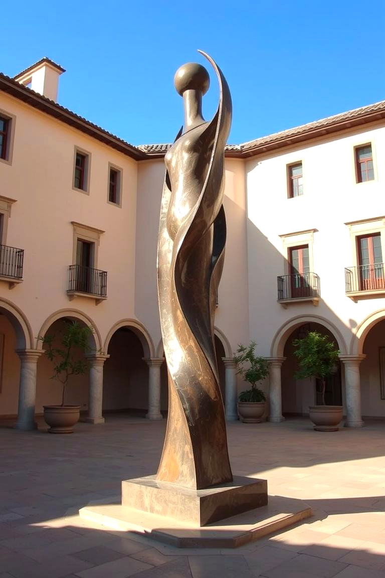 Artistic Sculptures - 24 Spanish Courtyard Ideas