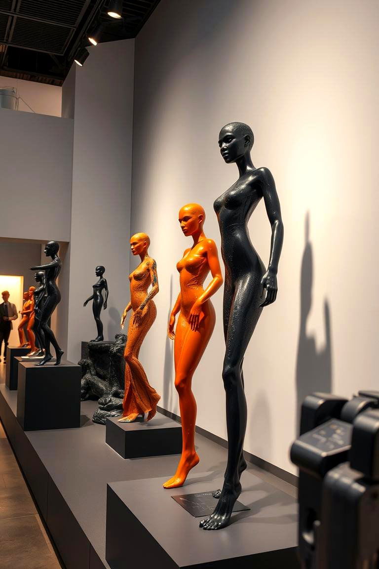 Artistic Sculptures with Black and Orange Finishes - 24 Black and Orange Living Room Ideas