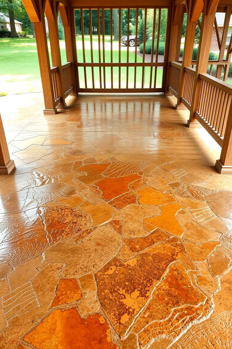 Artistic Stamped Concrete - 24 Gazebo Floor Ideas