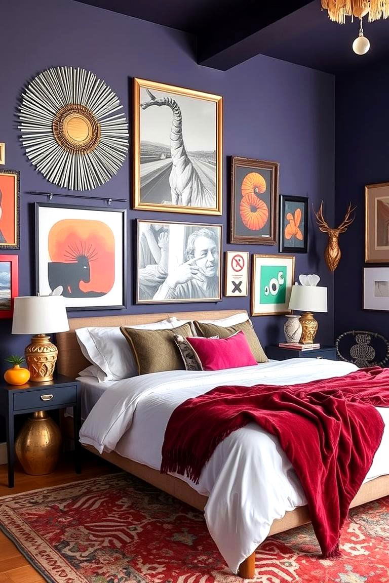 Artistic Statement Pieces - 24 Green Boho Bedroom Ideas