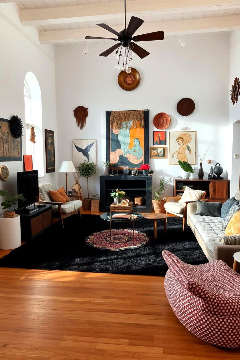 Artistic Statement Space - 24 Black Carpet Living Room Ideas