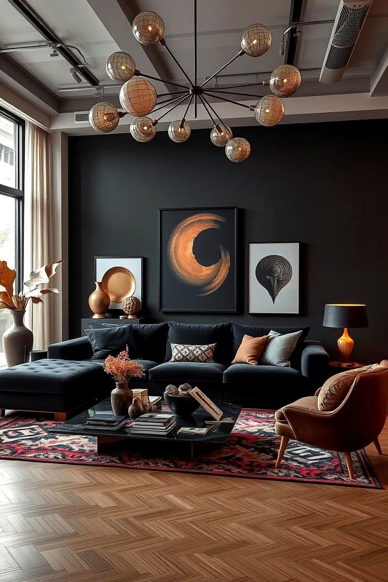 Artistic Statement - 24 Black Couch Living Room Ideas