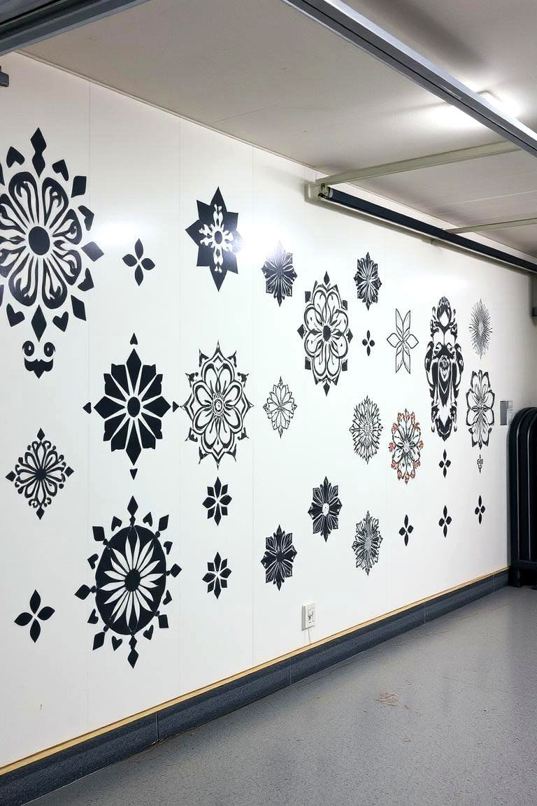 Artistic Stencil Patterns - 24 Garage Wall Paint Ideas