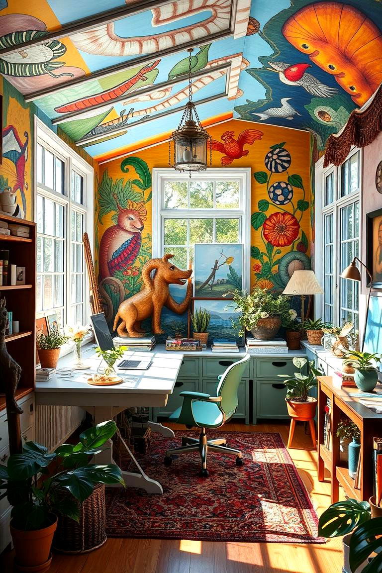 Artistic Sunroom Office - 24 Sunroom Office Ideas