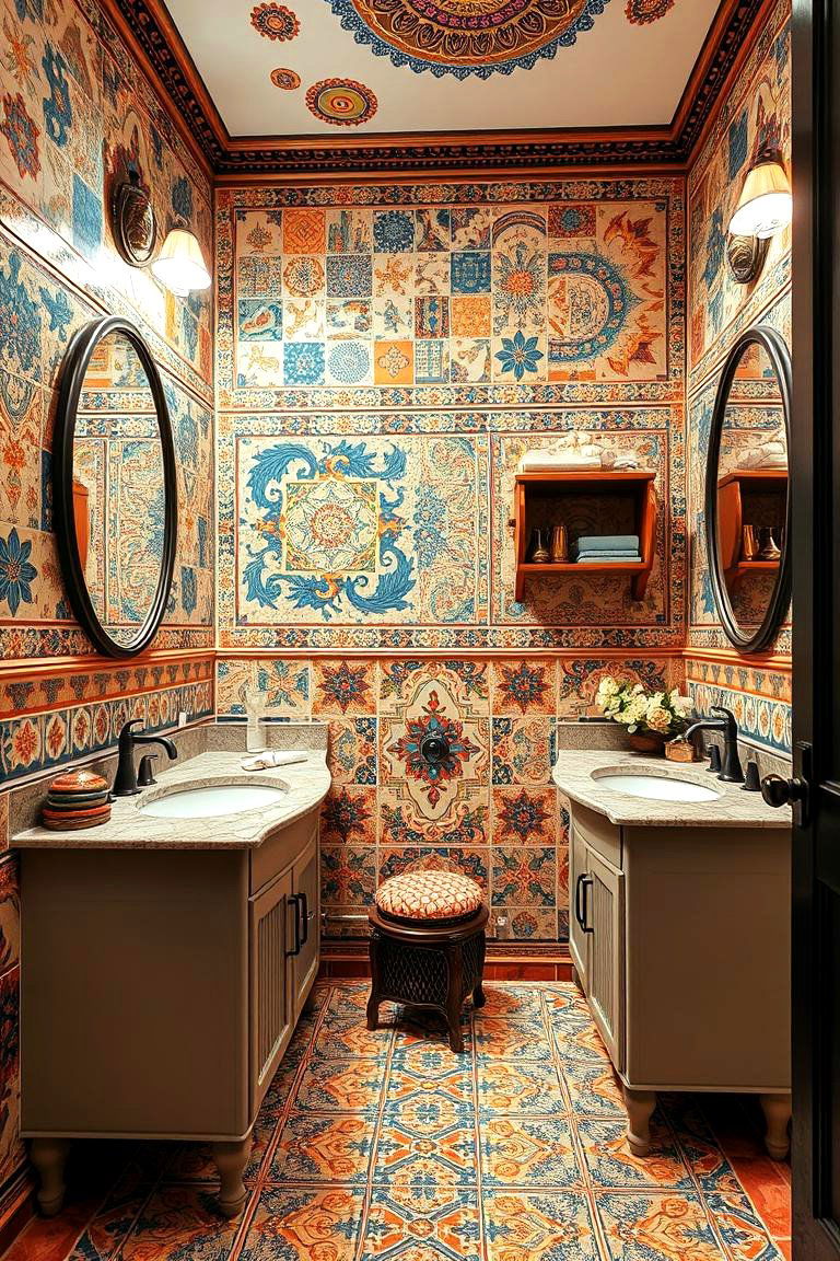 Artistic Tile Arrangements - 24 Double Vanity Bathroom Ideas