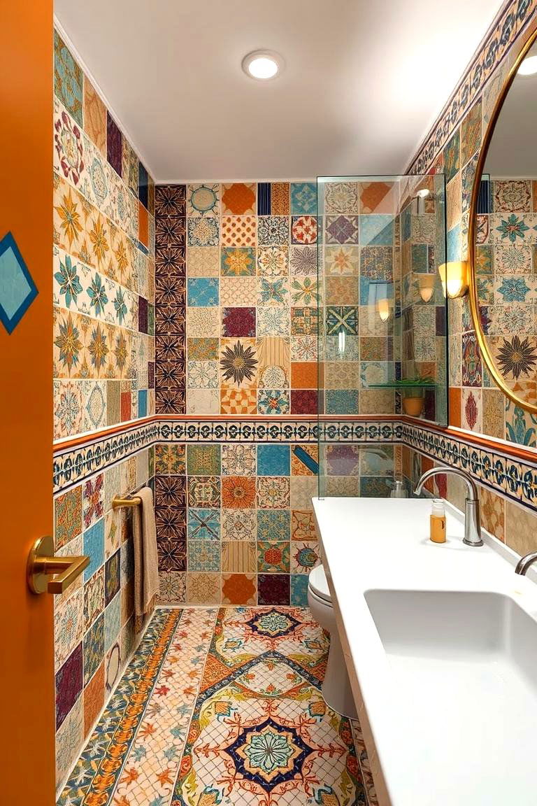 Artistic Tile Patterns - 24 Large Bathroom Ideas