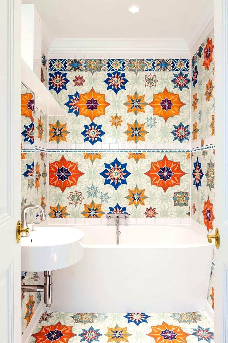 Artistic Tile Patterns - 24 Eclectic Bathroom Ideas