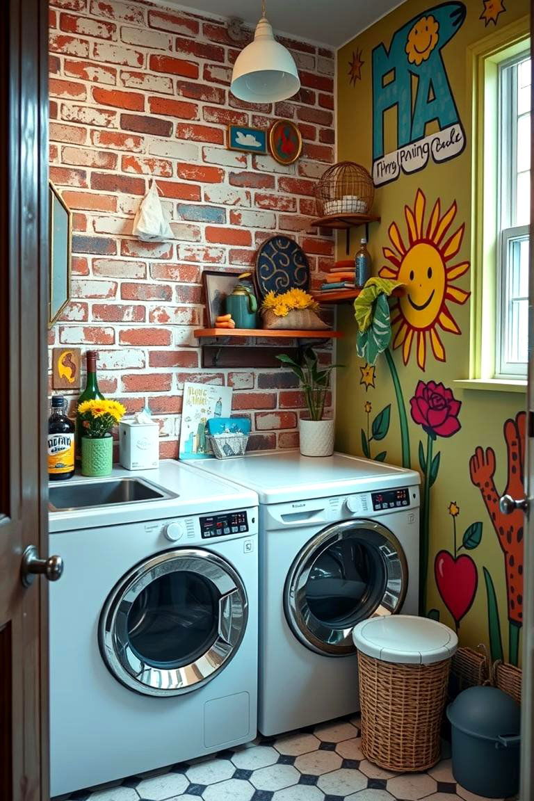 Artistic Touch - 24 Brick Floor Laundry Room Ideas