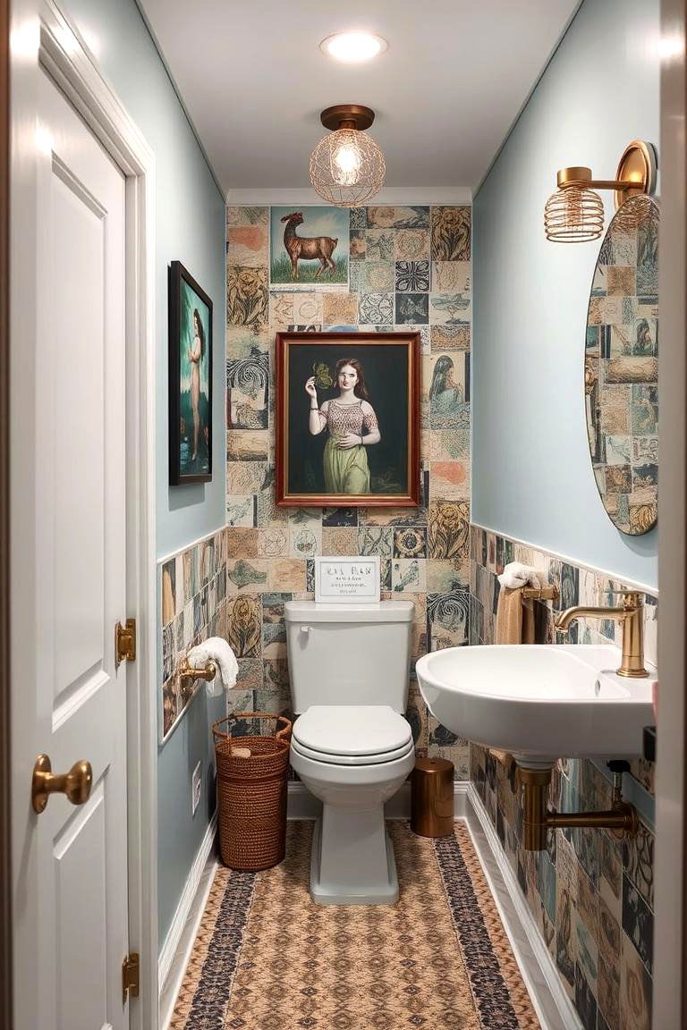 Artistic Touches with Unique Decor - 24 Hallway Bathroom Ideas