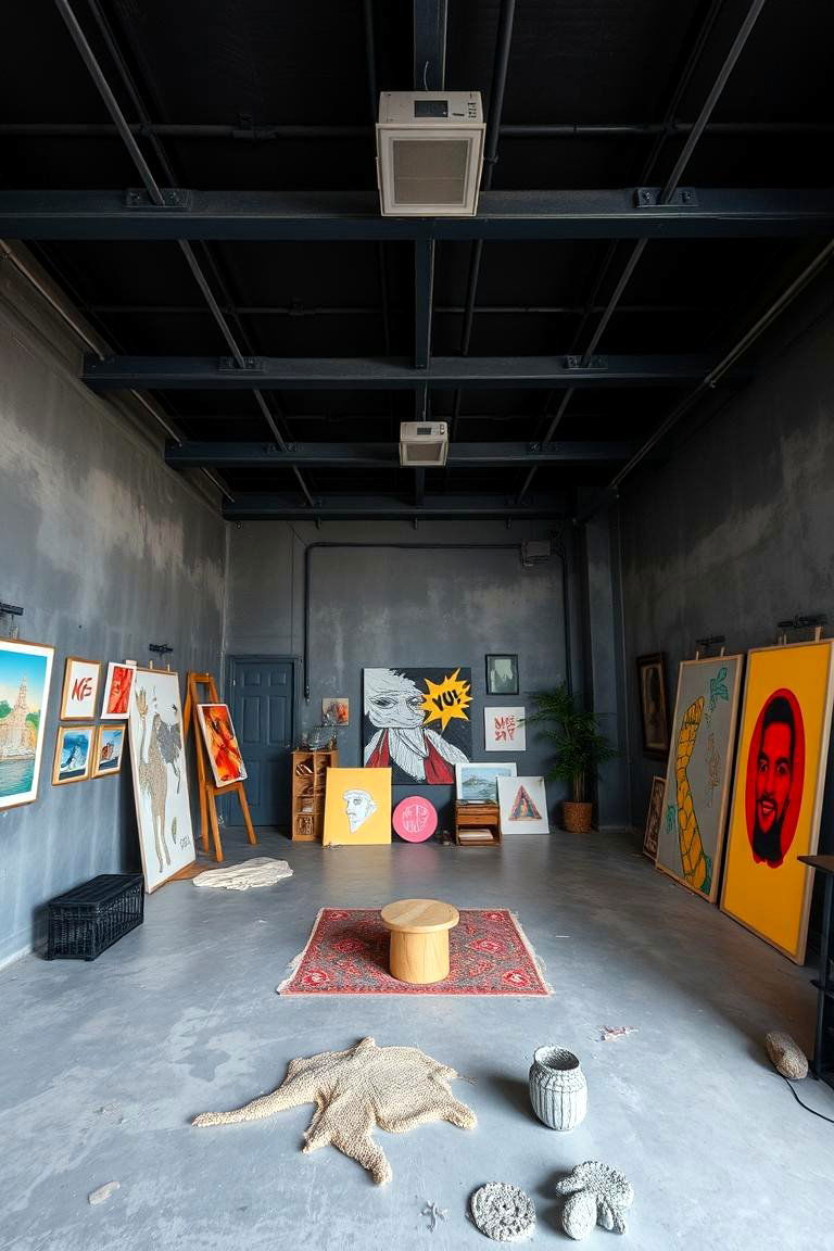Artistic Urban Expression - 24 Black Ceiling With Grey Walls