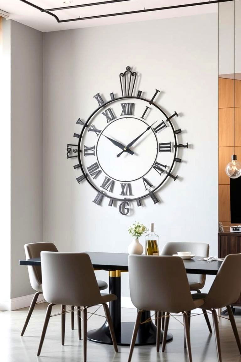 Artistic Wall Clocks - 24 Dining Room Wall Decor Ideas