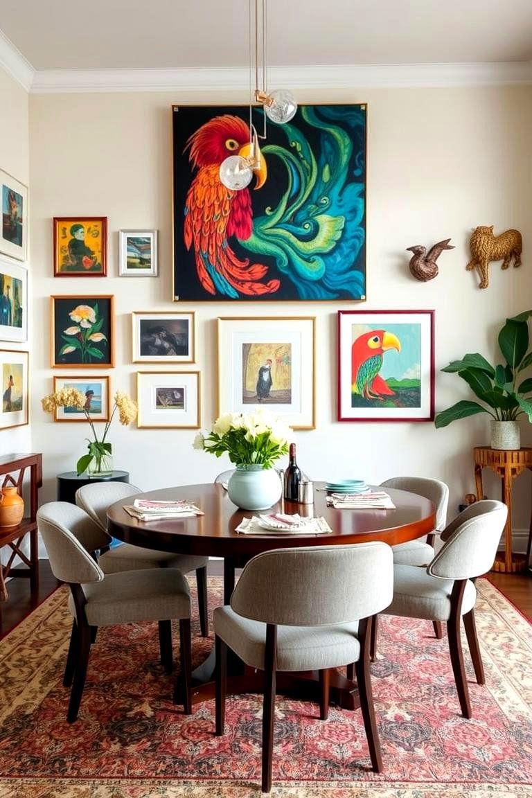 Artistic Wall Decor - 24 Casual Dining Room Ideas