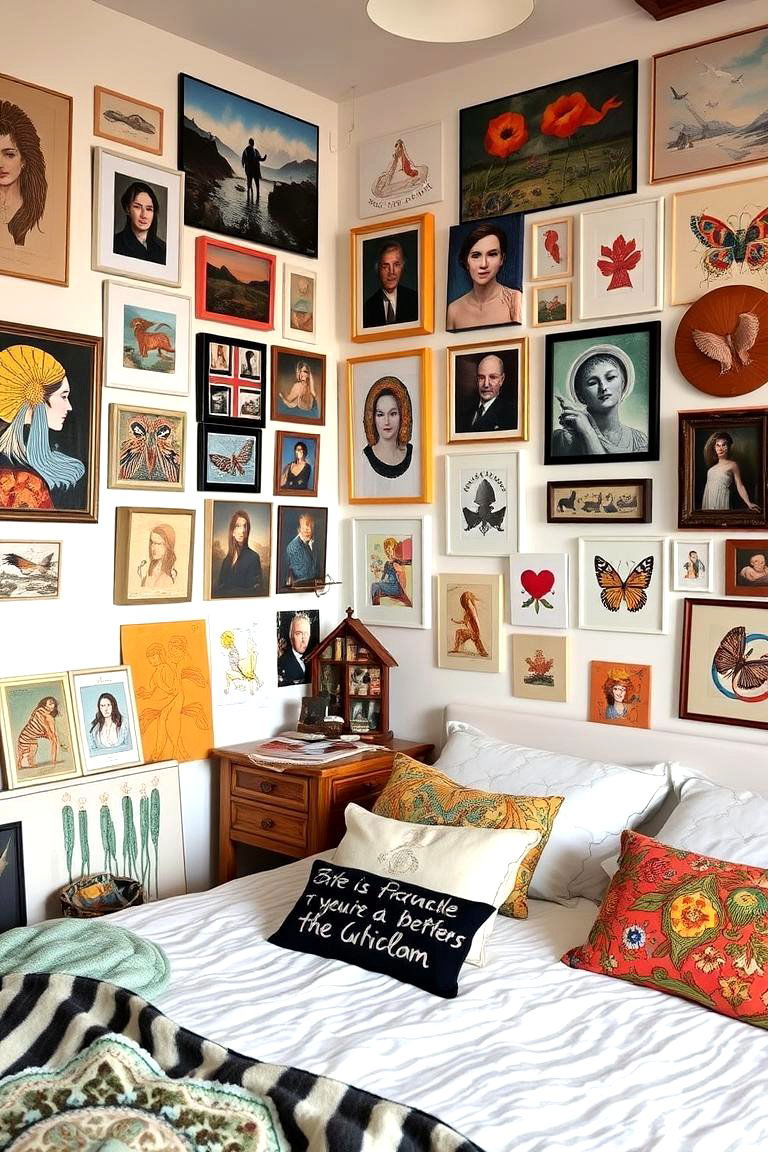 Artistic Wall Displays - 24 Eclectic Bedroom Ideas