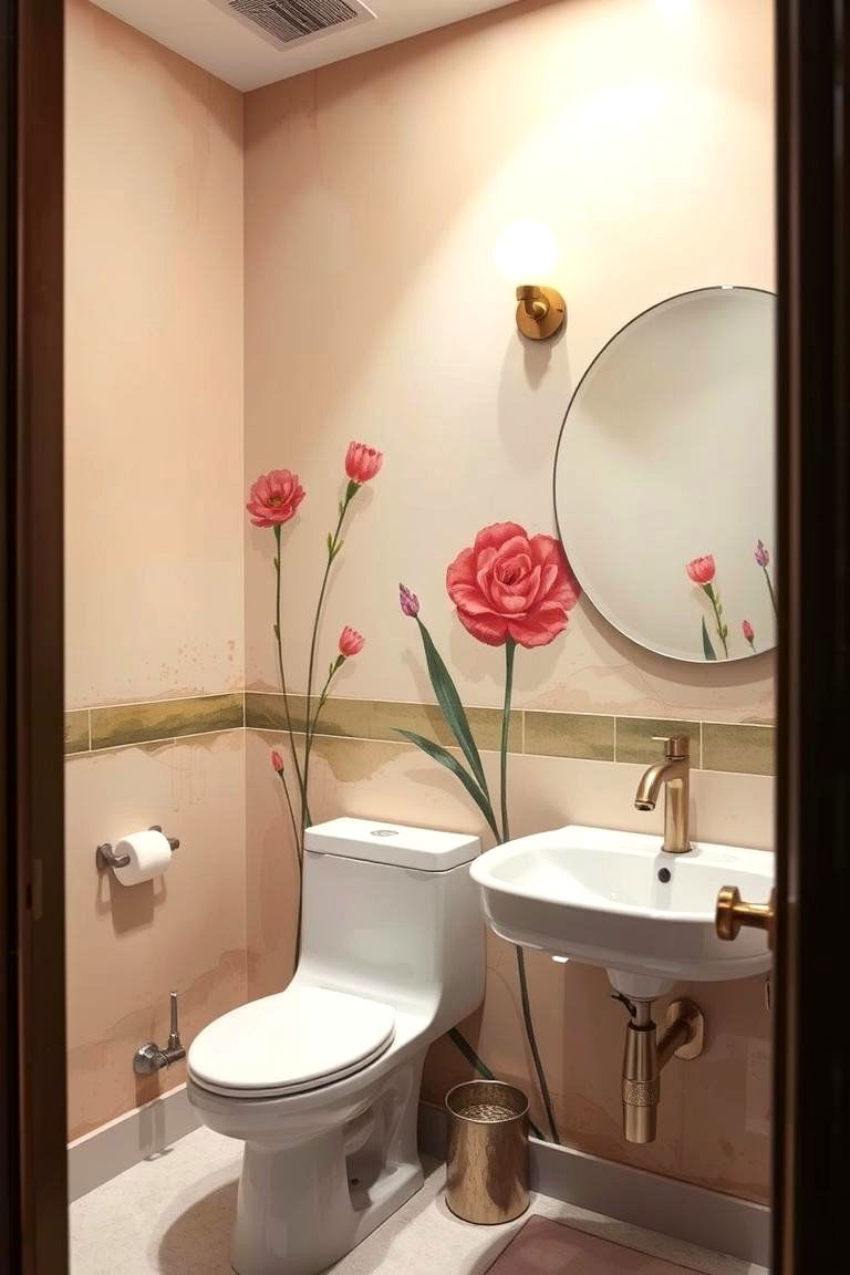 Artistic Wall Murals - 24 Beige Bathroom Ideas