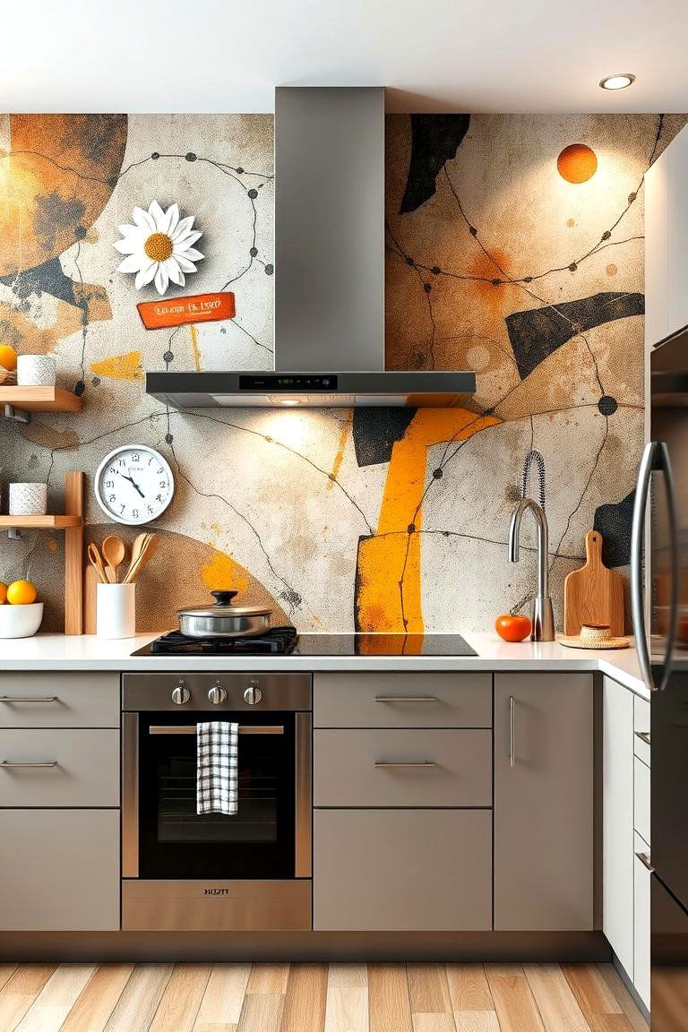 Artistic Wall Murals - 24 Eclectic Kitchen Ideas