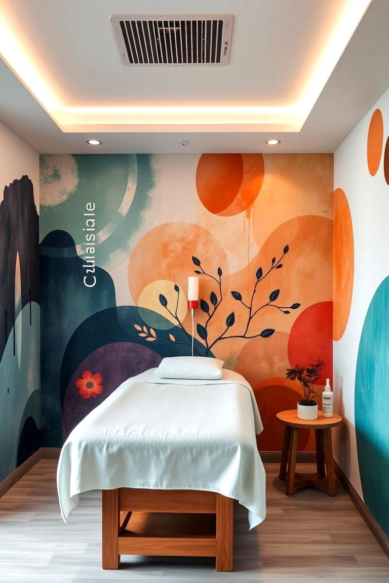 Artistic Wall Murals - 24 Massage Room Setup Ideas